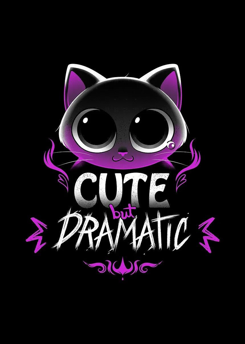 Cute But Dramatic Cat metal poster artwork